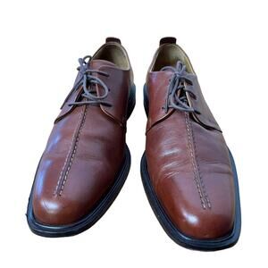 Cole Haan Men's 10.5 Beckett Split Toe Dress Shoes Leather Lace Up Oxfords Brown